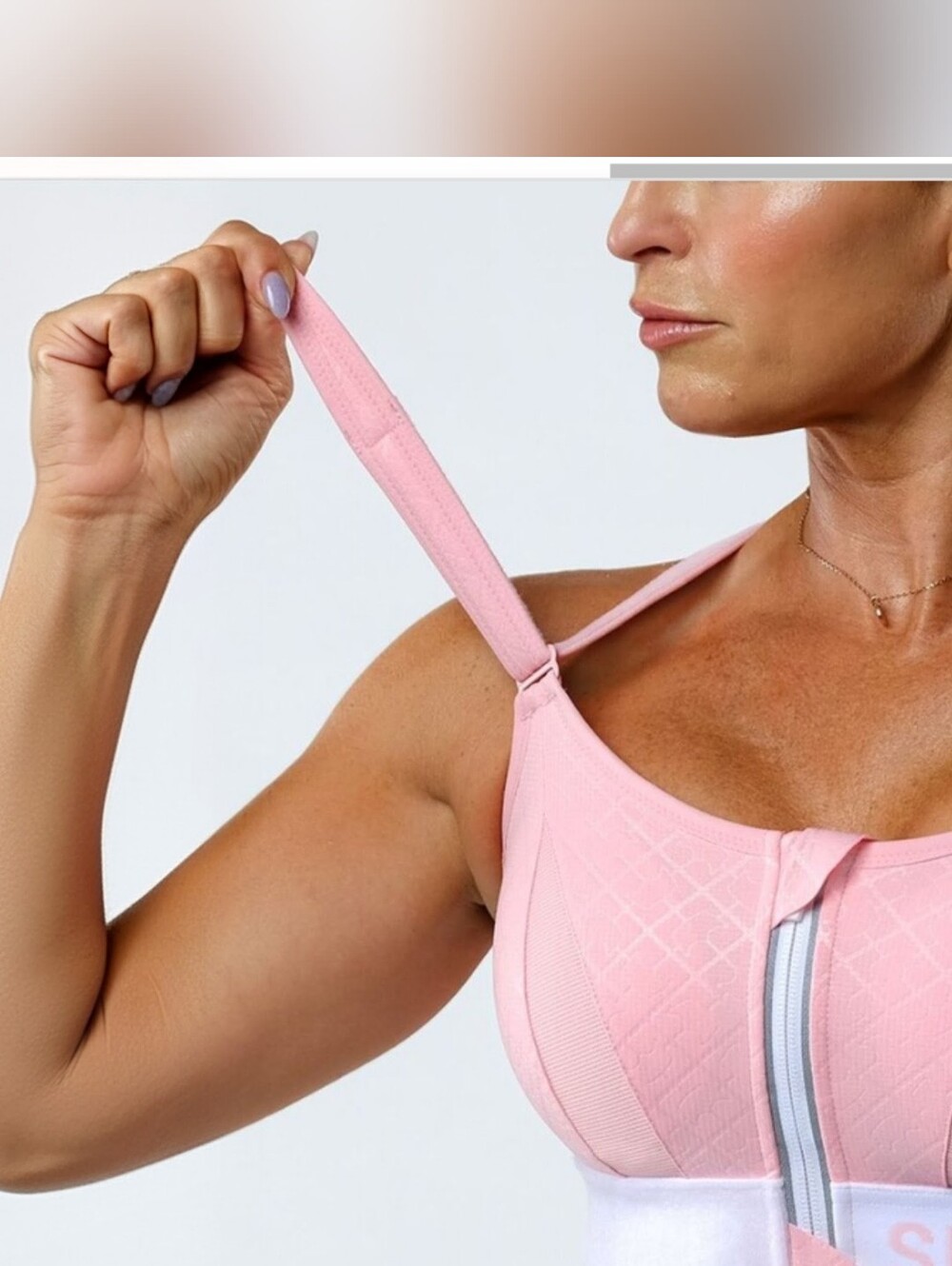 SHEFIT Ultimate Sports Bra Pink "Confident" Adjustable High-Impact Women's 2LUXE - Picture 2 of 14